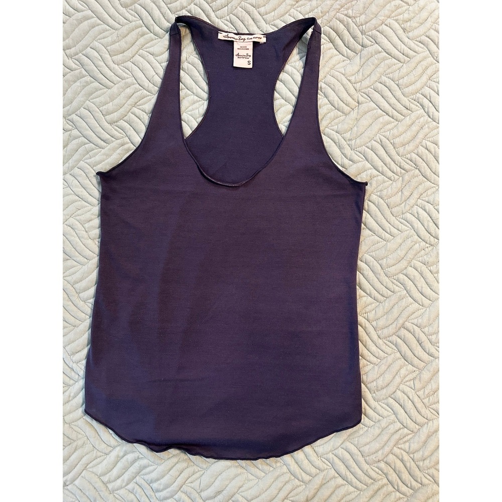 American Rag Cie Womens Navy Blue Racerback Tank Top Scoop Neck Small